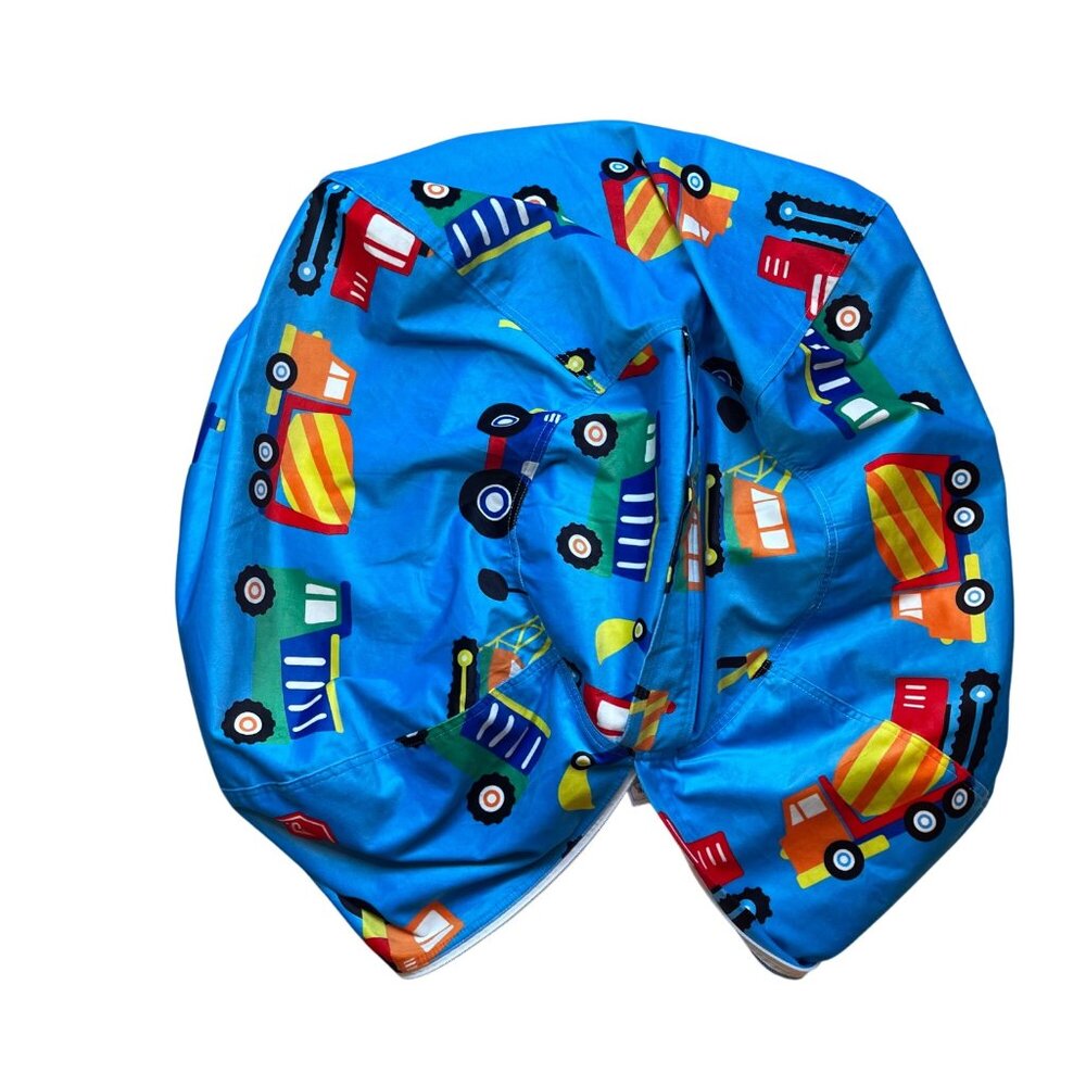 Construction Stuffed Animal Storage Bean Bag Chair‎ Cover Size Large Unisex Kids